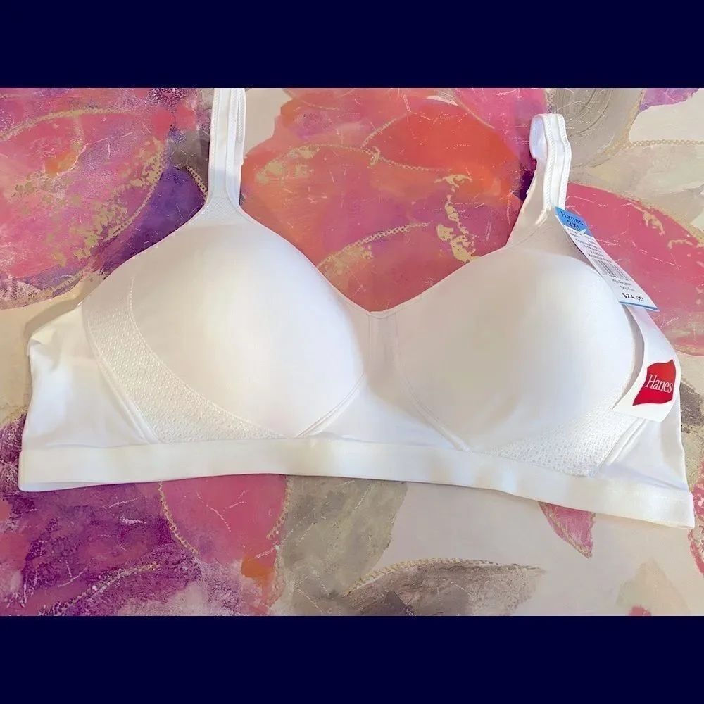 💥Hanes Oh So Light foam comfortflex fit wireless T-Shirt Full Coverage Bra 2XL